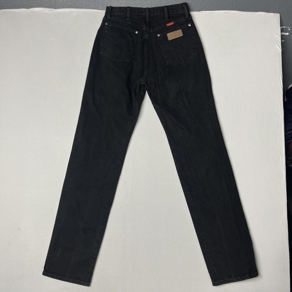 Wrangler Jeans Mens 32x30 Black Dark Wash Regular Straight Leg Denim Pants